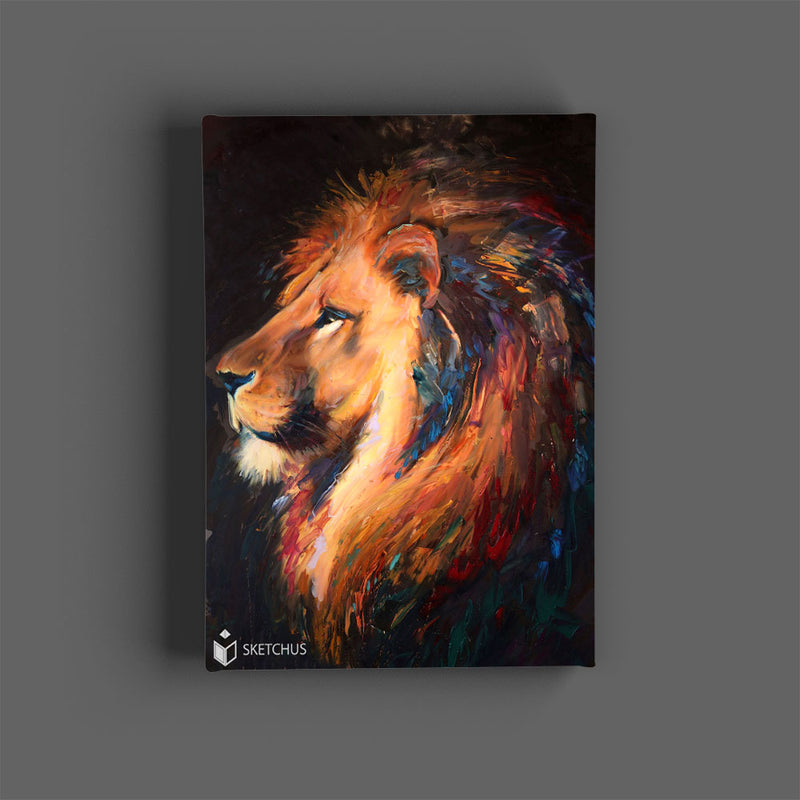 Acrylbilder Tier löwenkopf malen lassen Handgemalt auf Leinwand Acrylbilder Kaufen Abstrakt Idee Acrylmalerei Motive Techniken